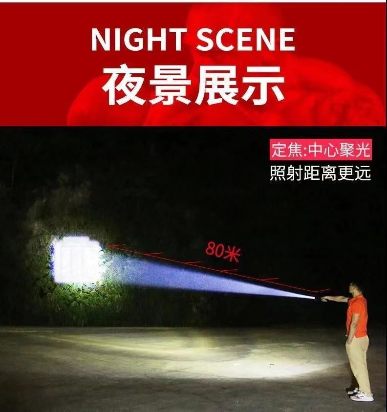 Mini flashlight, power, multi-functional flashlight, strong light, rechargeable USB, outdoor lighting, emergency light, ultra-bright long-range shooting pic 5