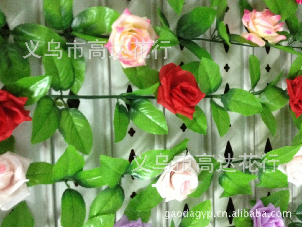 Artificial rose vine, Korean rose artificial flower decorative vine, wedding decoration flower vine manufacturer, 9 roses pic 3