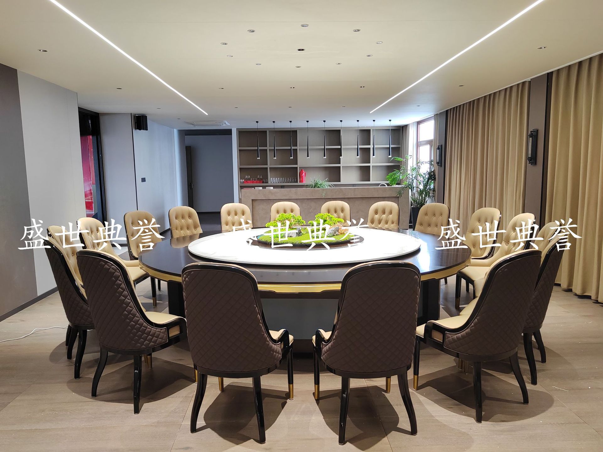 Solid wood dining tables and chairs for Changsha International Hotel, light luxury dining chairs for seafood restaurant private rooms, and white wax wood chairs for company clubs pic 13