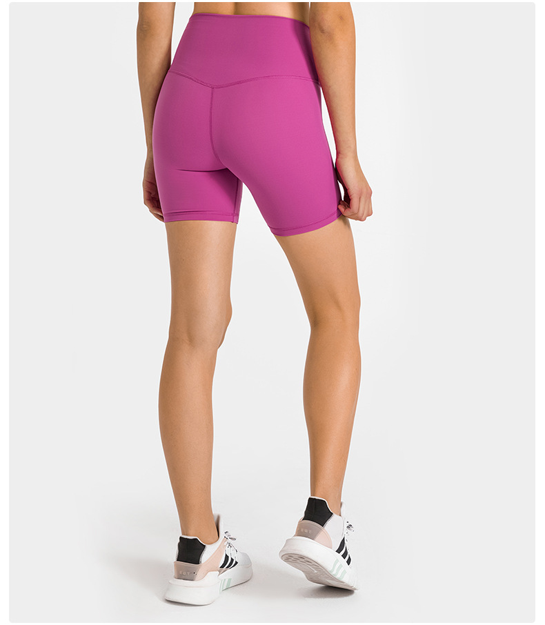 New nude-feel, no-embarrassment line solid color yoga shorts, double-sided brushed tight elastic sports and fitness three-inch pants for women pic 76