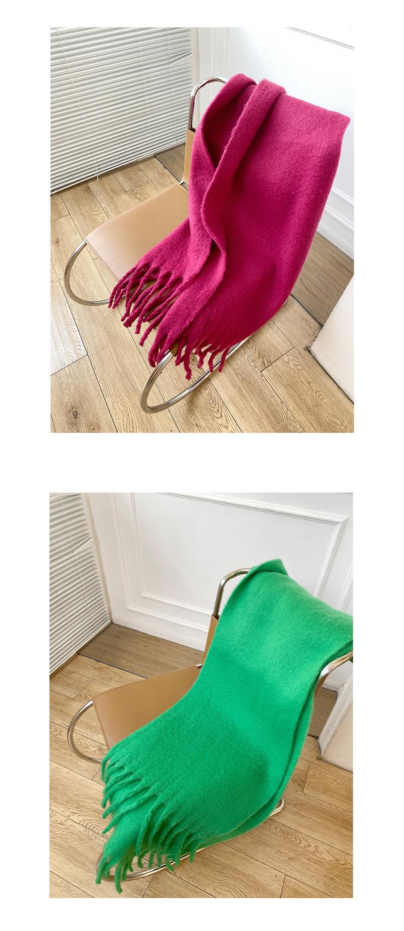 限时抢购价！马海毛绒围巾女14款经典色秋冬保暖柔软加厚围脖纯色详情16