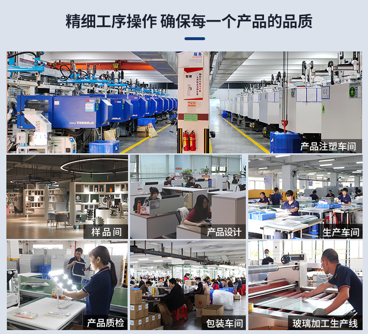 桌面化妆镜 LED灯台式美妆镜三色调节补光灯镜子智能充电创意灯镜详情2