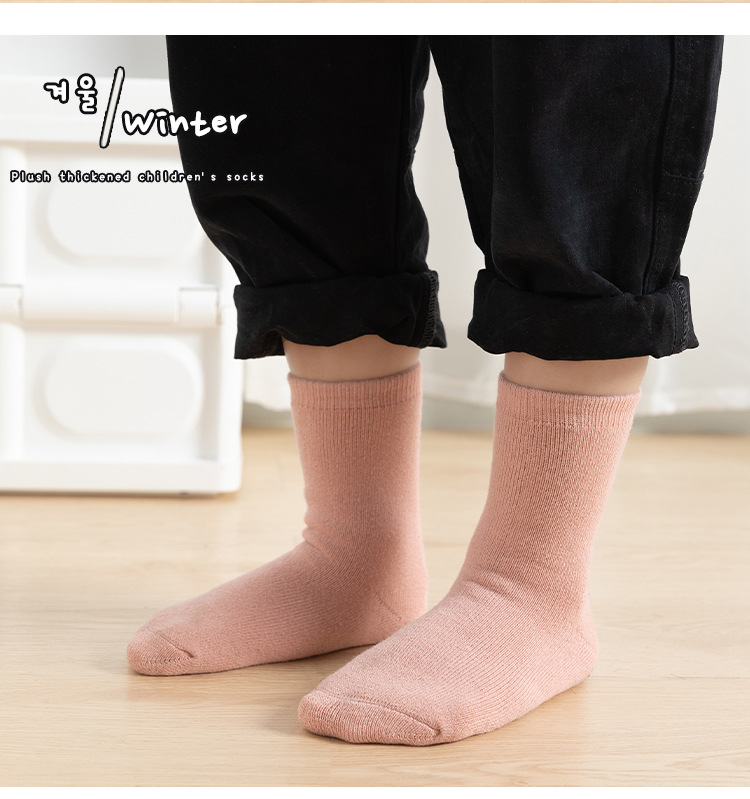22冬季纯色宝宝棉袜小童加厚保暖毛巾短袜A类加弹男女童毛圈棉袜详情18