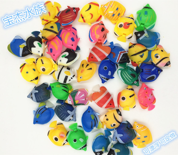 Wholesale of 10 floating plastic fish for fish tank decoration, including octopuses, plastic jellyfish and simulated small artificial fish pic 43