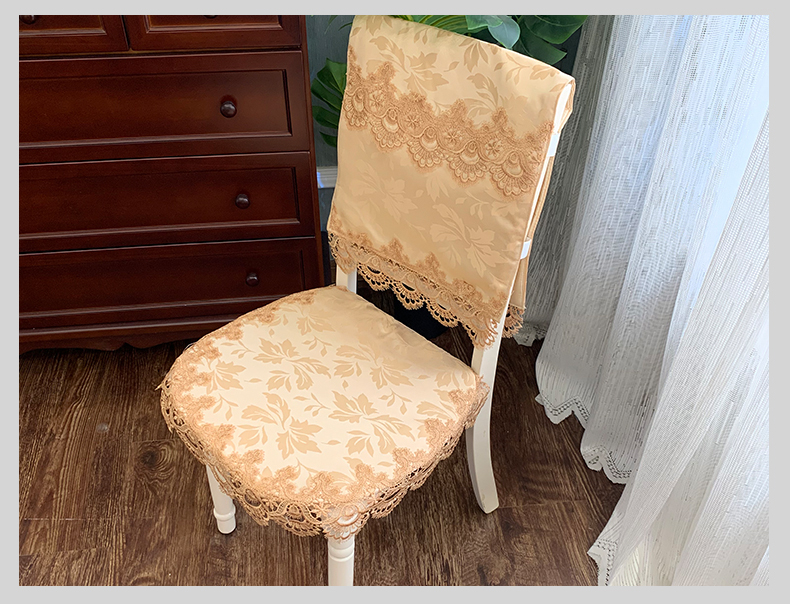 V3FP美式餐桌布布艺防烫隔热家用椅子套罩白色饭桌椅套椅垫套装长详情15