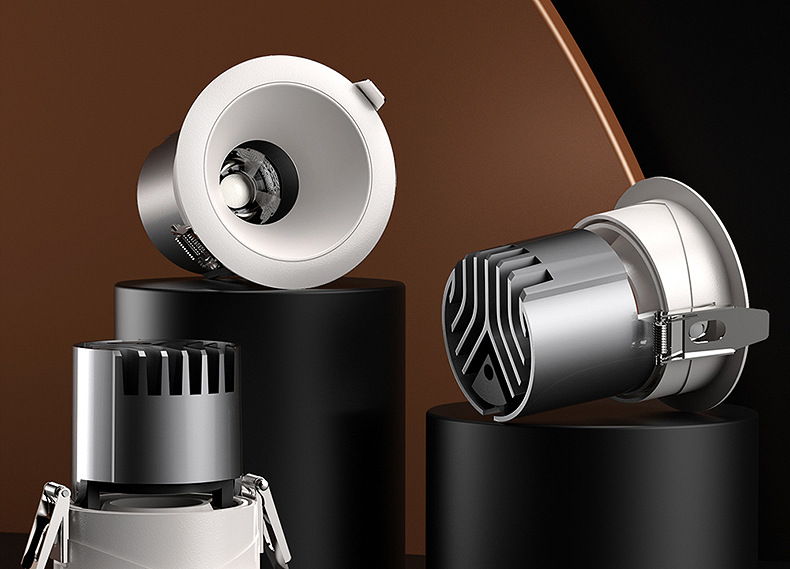 Small hill anti-glare spotlight led embedded home living room ceiling smart three-color variable light ceiling cob wholesale pic 1