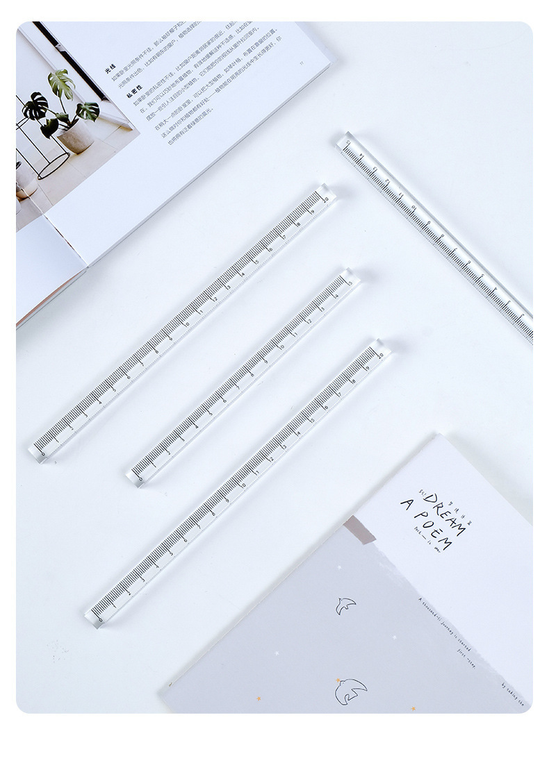 简约透明亚克力直尺正方体尺方棒尺15cm学生绘图测量加厚方形直尺YL060-MQ2060-15详情11