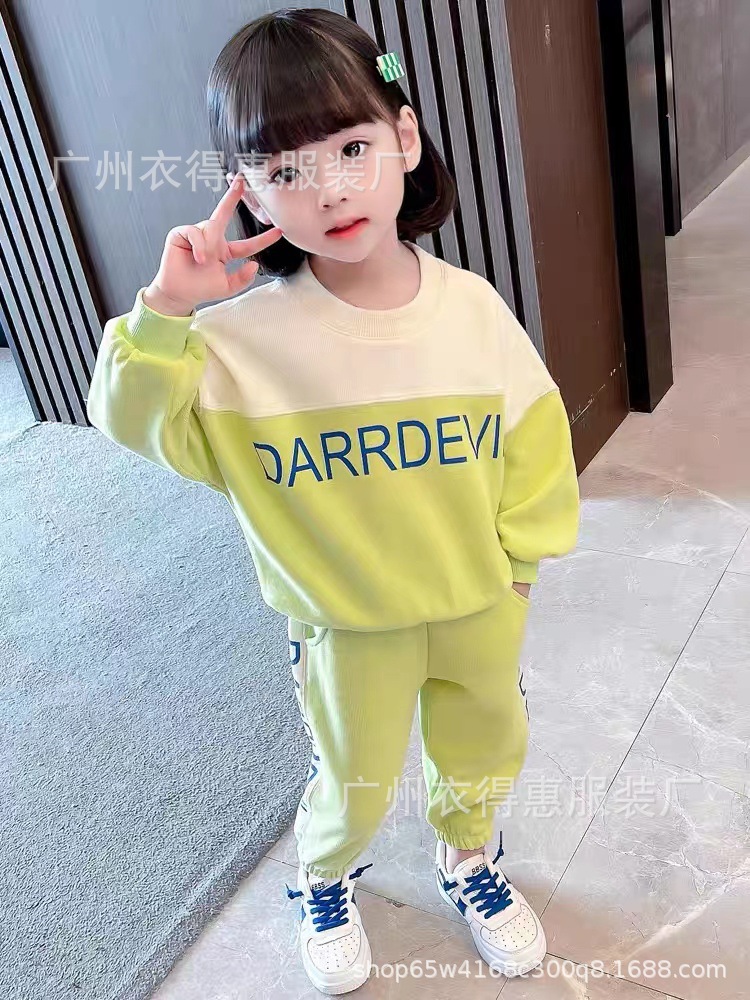 Otoño invierno 2022 nuevo medio niño cuello redondo sudaderas dos piezas tendencia niños deportes sudaderas sudaderas venta al por mayor pic 3