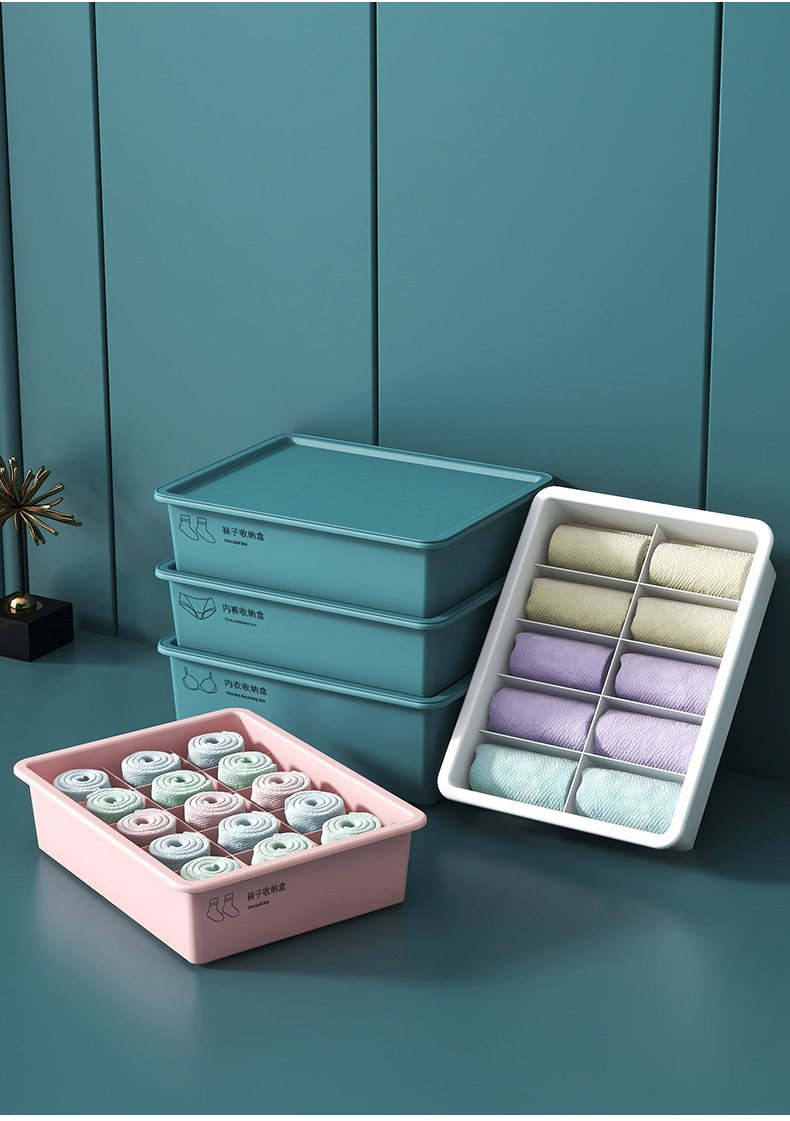 三合一内衣收纳盒袜子内裤神器家用衣柜文胸裤分格抽屉式收纳箱详情14