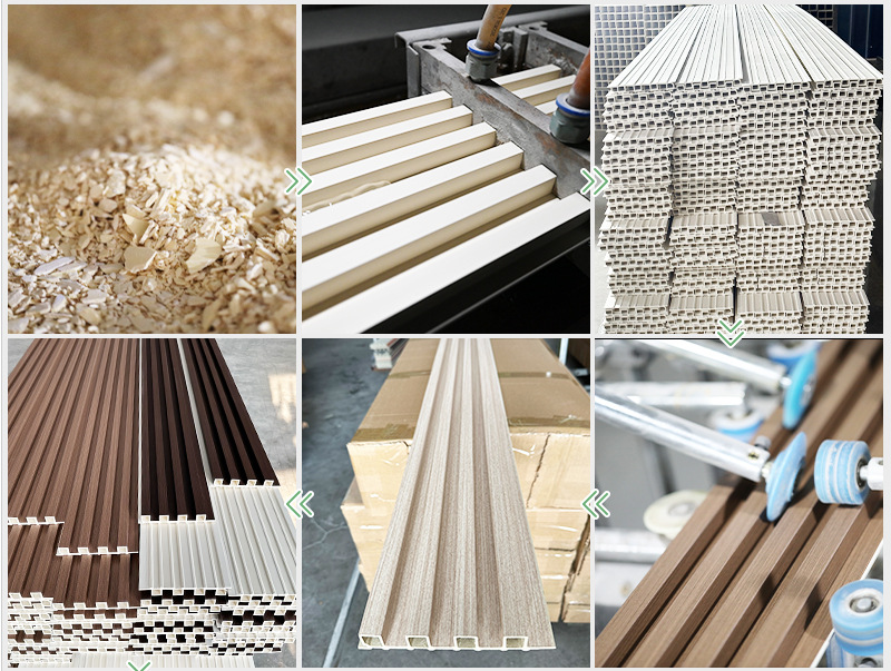 竹木纤维格栅板pvc塑料背景墙凹凸长城板实木波浪半圆生态木吊顶详情29