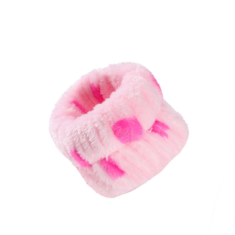 Bow face wash and hair band for girls wholesale solid color white matching makeup simple sweat-wiping wrist band flannel hair band pic 73
