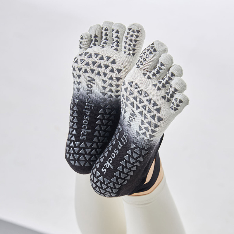 新渐变色棉分指瑜伽袜子专业防滑女士五指袜普拉提健身亚马逊跨境详情3