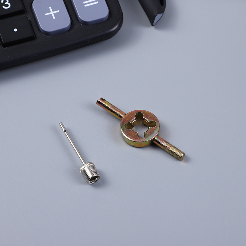 Super value valve core wrench, key, air needle with air pipe, air nozzle clamp, affordable four-piece set for inflation pic 4