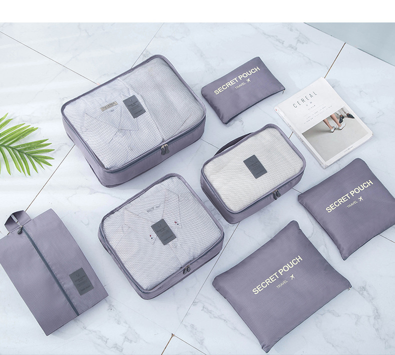 Large version six-piece set, seven-piece set, travel goods classification set, storage bag, Korean version business trip clothing storage bag manufacturer pic 10