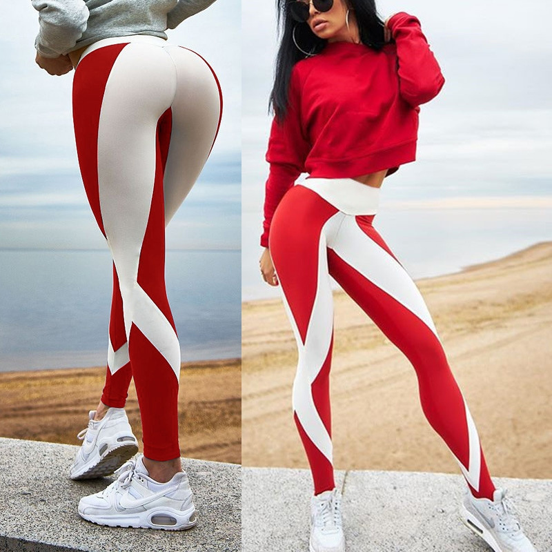 Best-selling black and white digital printed European and American sports and fitness pants and yoga pants on Amazon pic 1