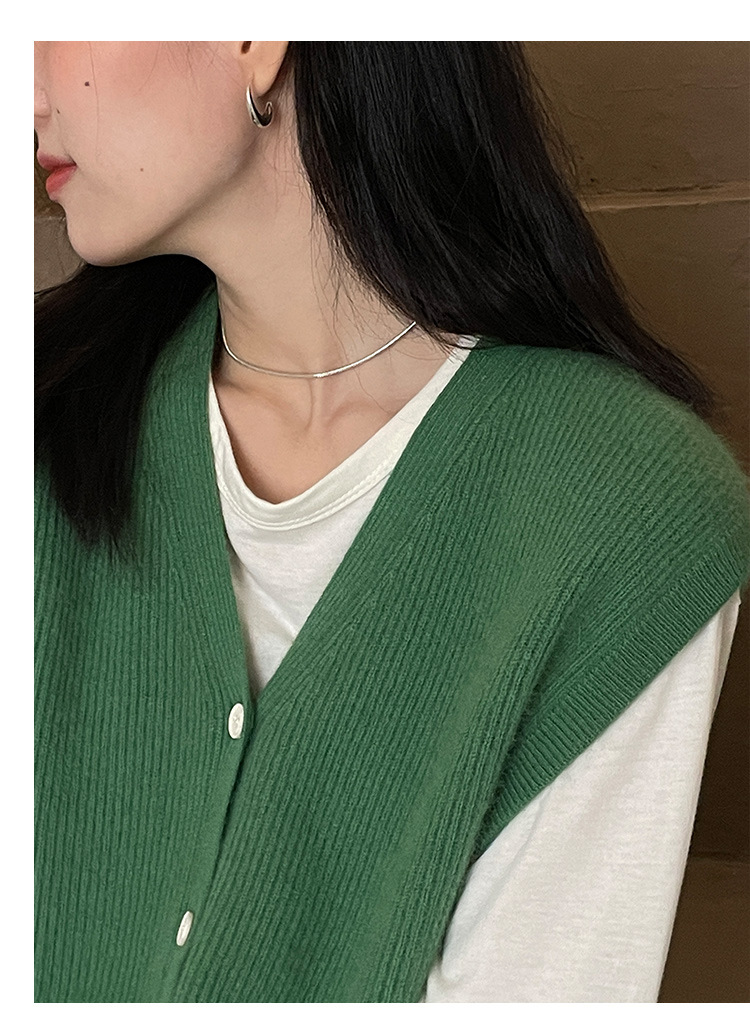 木兰时髦复古小马甲开衫女2023春季新款韩版简约针织上衣女 21507详情39