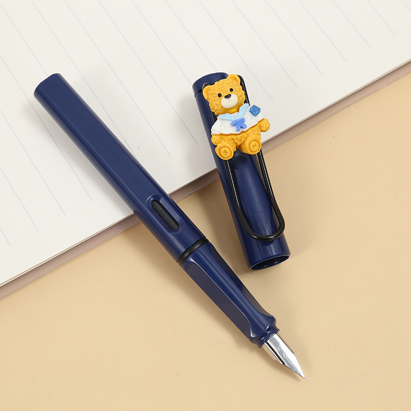 ZF2671Nandy Bear Pen for correcting posture and practicing calligraphy, with replaceable ink cartridges, is a special pen for boys and girls to write pic 7