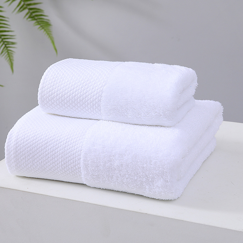 Hotel towels and bath towels with increased water absorption, pure cotton. White towels and bath towels in beauty salons, hotels, hot springs and homestays can be marked with logos pic 5