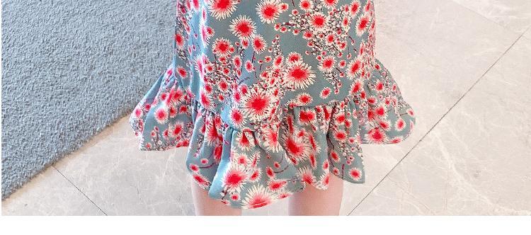 女宝宝改良旗袍连衣裙夏装儿童中国风短袖公主裙小童碎花裙子详情15