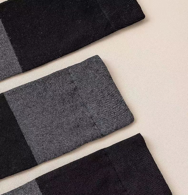 Sock stall, one-piece consignment delivery, color-blocking calf socks for women, spring and autumn style, black and gray patchwork, Japanese-style long thigh-high socks, half-leg slightly pressed black calf socks, one-piece consignment delivery pic 12