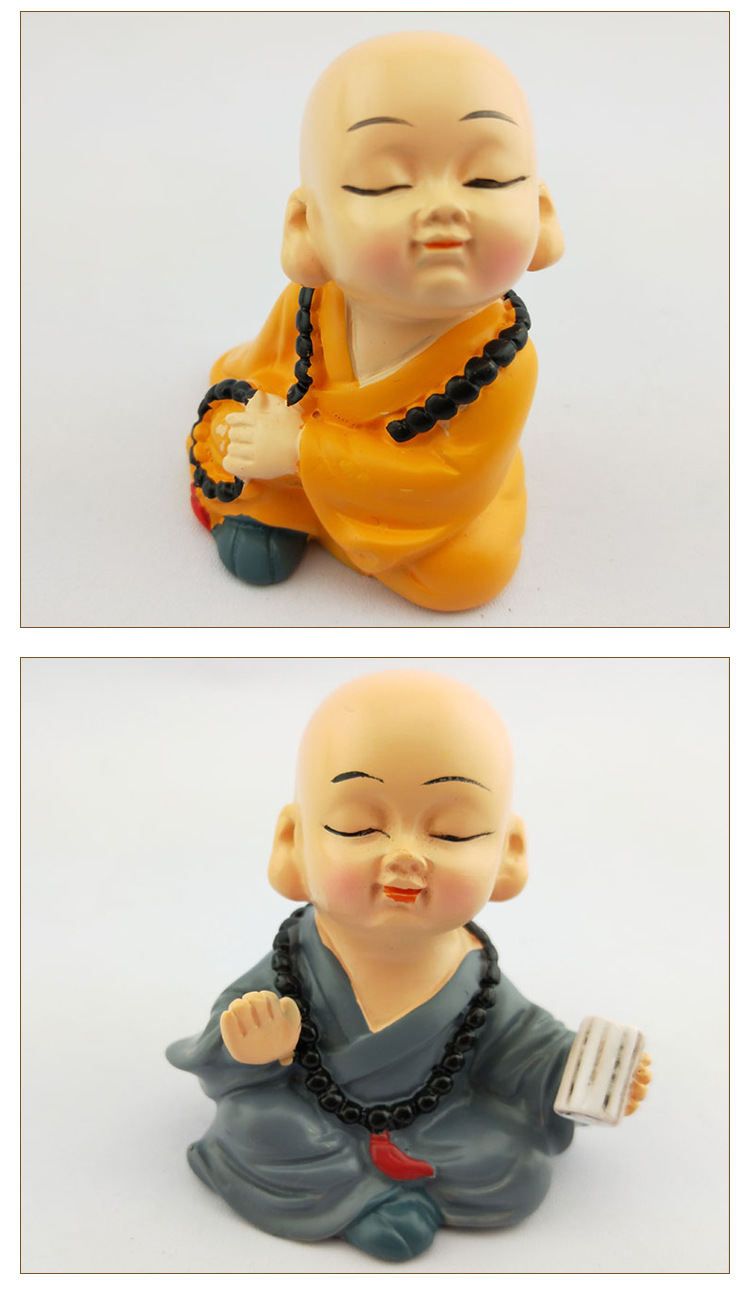 笑傲江湖和尚汽车摆件树脂工艺品 仪表台武术小和尚装饰详情8