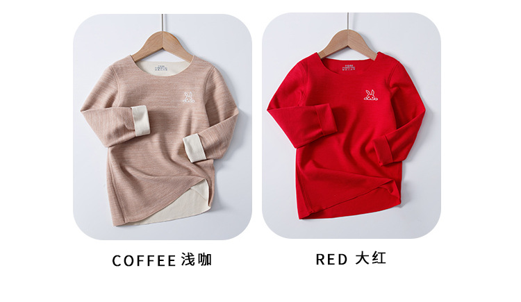 儿童无痕打底保暖上衣秋冬男女童AB面德双面绒单件长袖秋衣拼2详情15