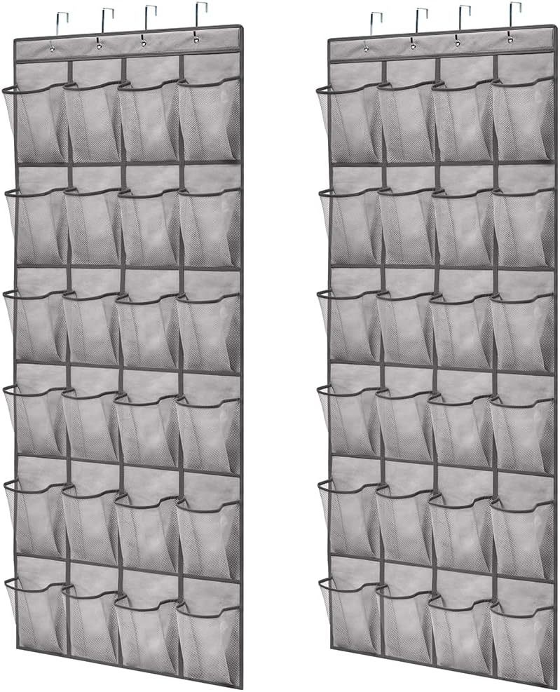 跨境热卖24格门后挂袋储物袋收纳袋鞋子收纳袋多层网格收纳挂袋详情7