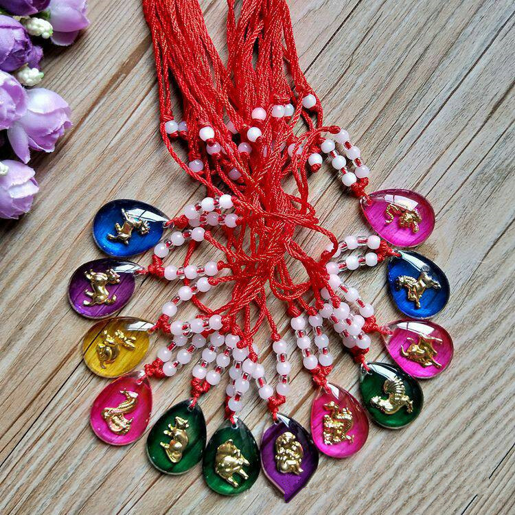 Colorful twelve Chinese zodiac pendants, crystal pendants, zodiac pendants, red string pendants, crystal necklaces, jewelry pendants pic 3