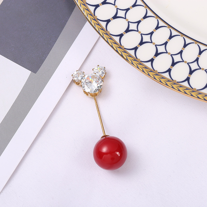 胸针女防走光珍珠插针固定衣物开衫领口别针百搭毛衣扣装饰胸针  熊猫水钻5574详情8