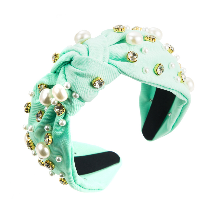 A new wide-edge stud headband with large and small pearls, a Korean-style knotted hair accessory that exudes elegance and pressure pic 30