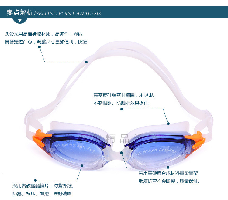 Factory direct sales of adult anti-fog swimming goggles, high-end electroplated wear-resistant swimming goggles, silicone swimming glasses wholesale pic 2