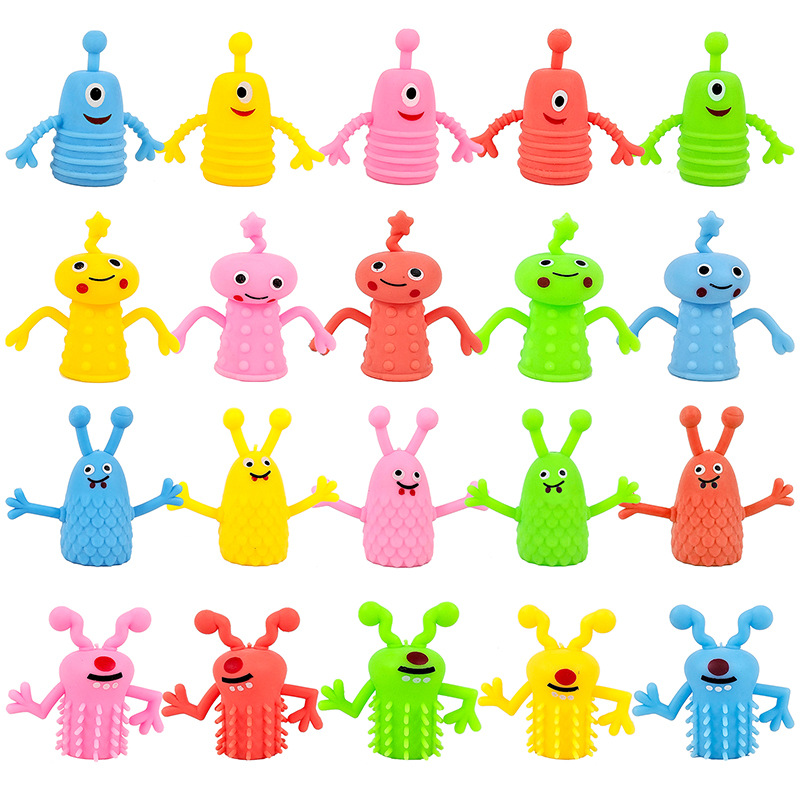 跨境手偶公仔整蛊恶作剧指尖玩具 手指玩偶TPR软胶怪兽手指套玩具详情1