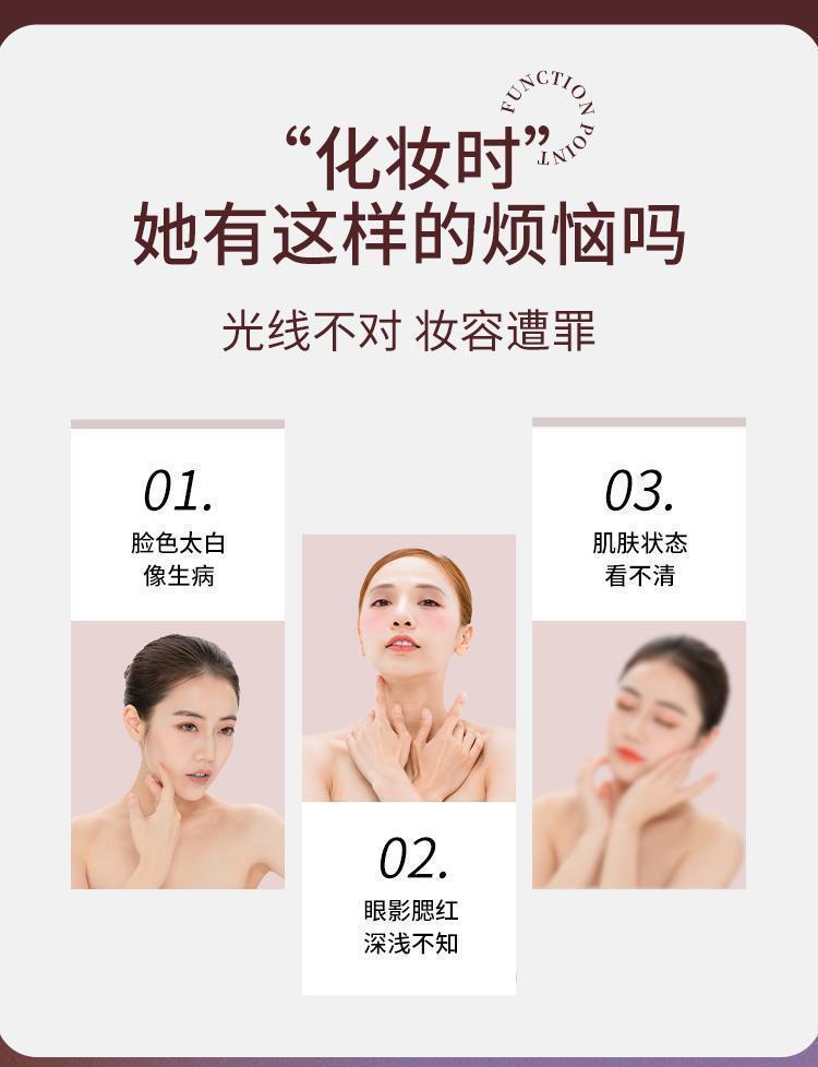 双开门化妆镜充电式可折叠led灯旋转多功能收纳一体三色光台式镜详情12