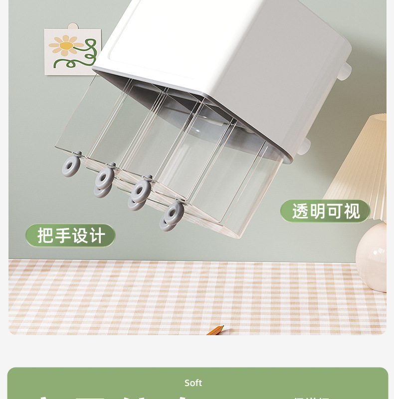 桌面收纳盒多功能整理盒文具化妆品办公室抽屉分隔学生宿舍置物架详情11