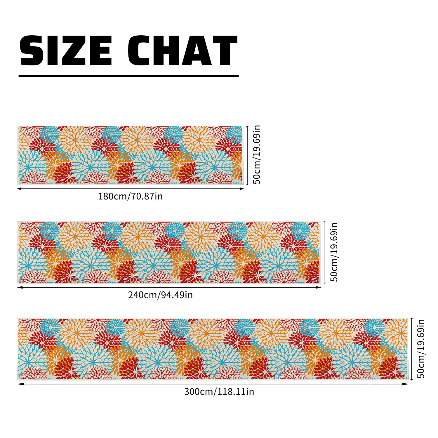 Cross-border Amazon colorful floral floor MATS, kitchen water-absorbing and anti-slip MATS, home entrance long strip floor MATS, balcony foot MATS pic 1