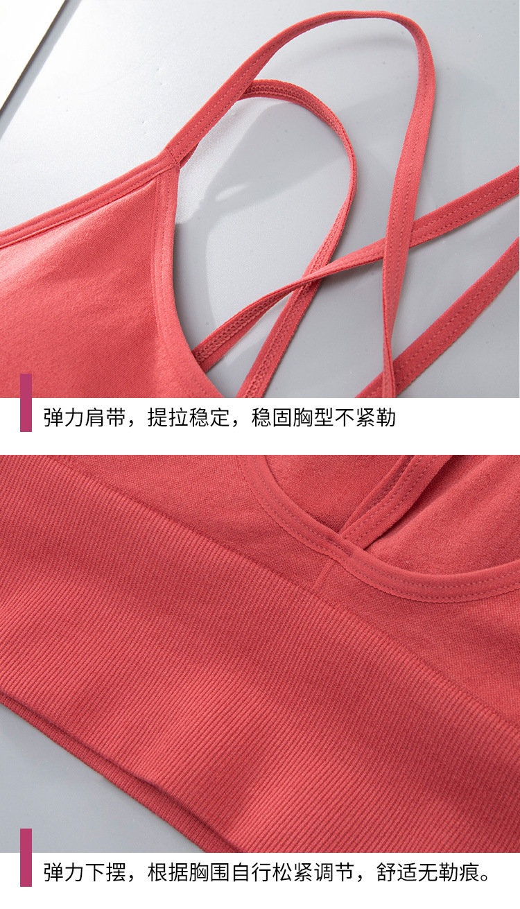 Thin-band cross-shaped yoga sports bra, quick-drying shock-absorbing running fitness sports underwear, European and American large-sized bra pic 21