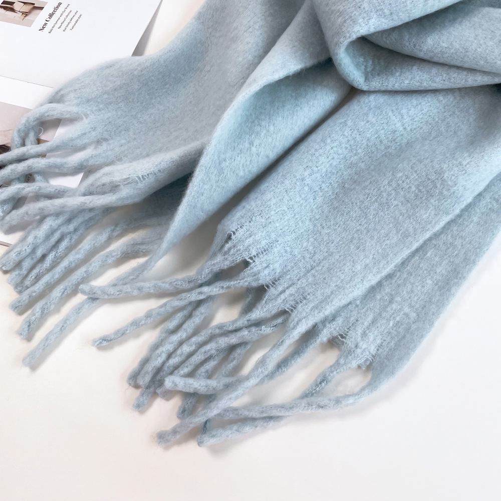 Solid color mohair scarf, sweet potato best-selling warm mid-length scarf, winter shawl, scarf for outerwear, wholesale from Europe and America pic 23