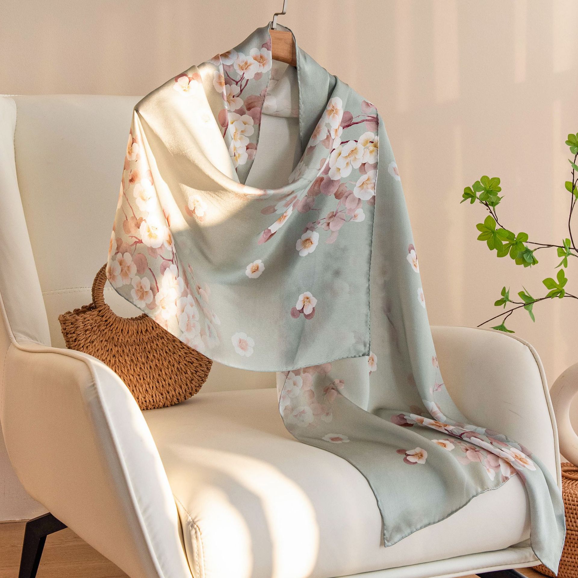 Cross-border cotton and linen scarf with a high-end feel, solid color for spring and summer, Japanese and Korean atmosphere, sun-protective shawl, simple long silk scarf pic 4