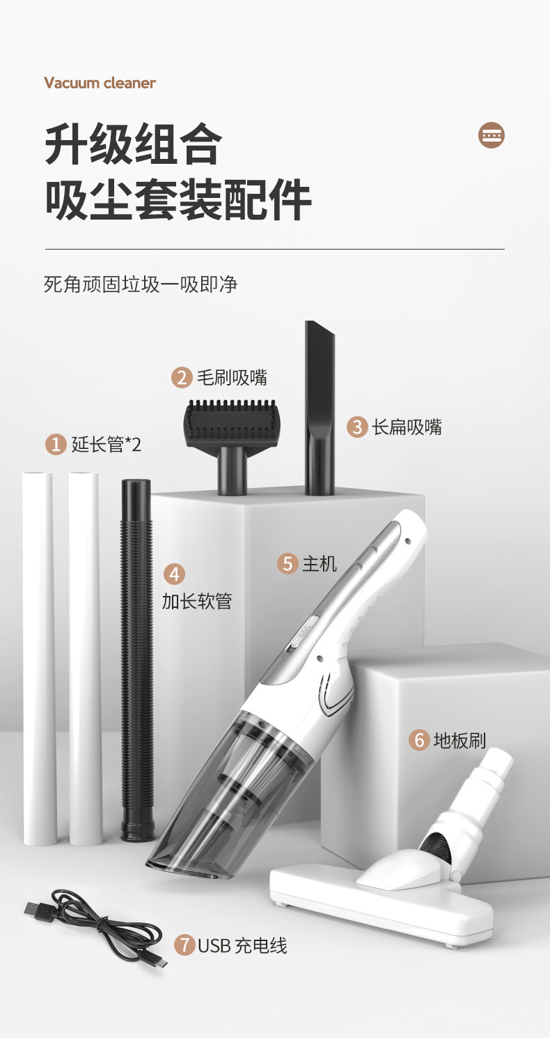 跨境车载吸尘器无线大功率便携手持吸尘器车家两用桌面宠物吸尘器详情17