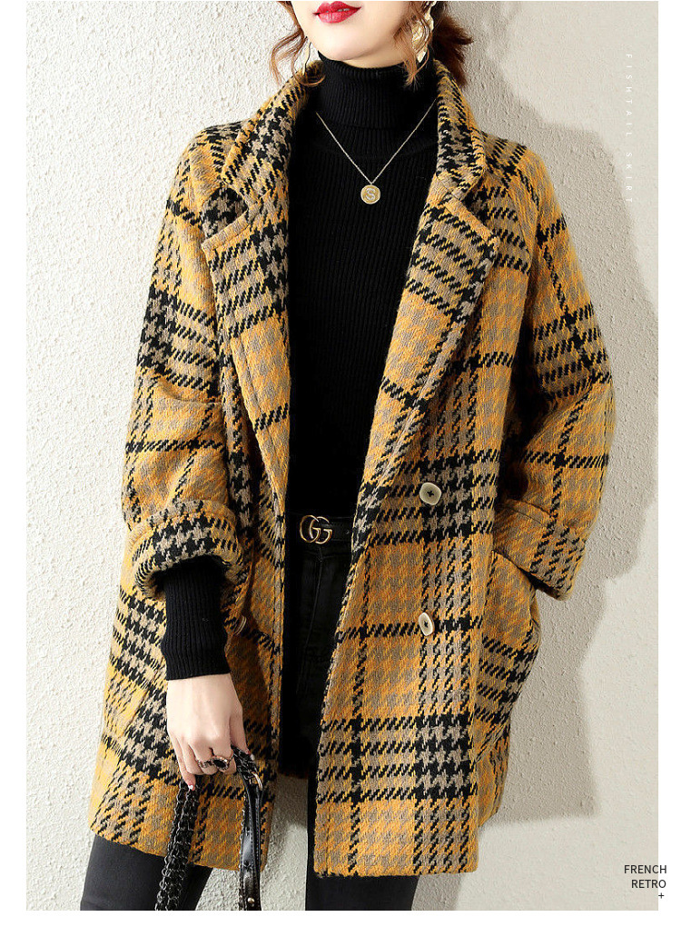 毛呢格子外套女秋冬款设计感小众简约气质西装上衣时尚2022新款详情11