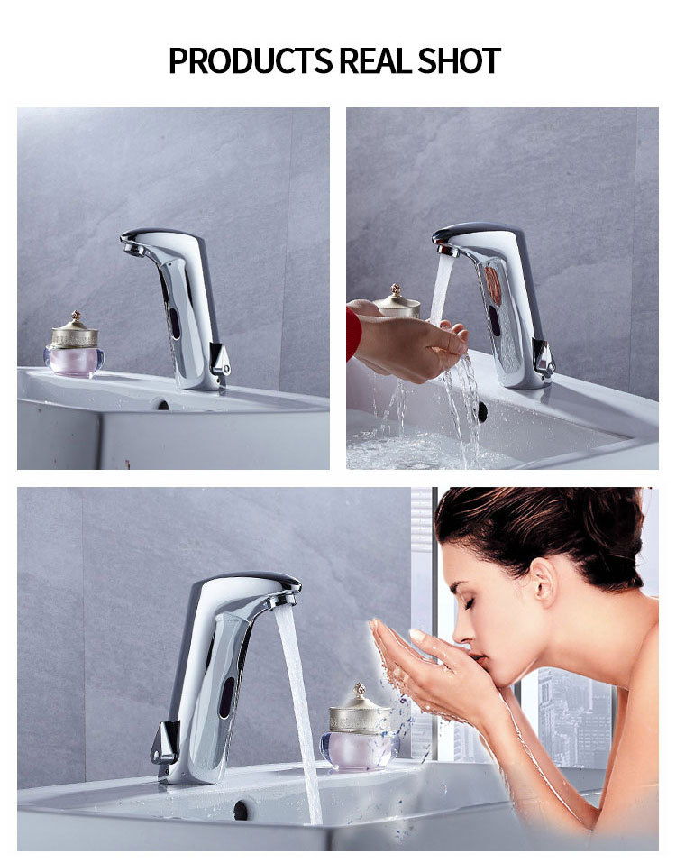 All-copper automatic sensor faucet, countertop basin, art basin, sensor faucet, cold and hot infrared sensor hand wash pic 35
