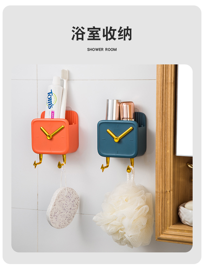 New wall-mounted mobile phone charging stand, TV, air conditioner remote control storage box, non-drilling and seamless wall-mounted storage rack pic 12