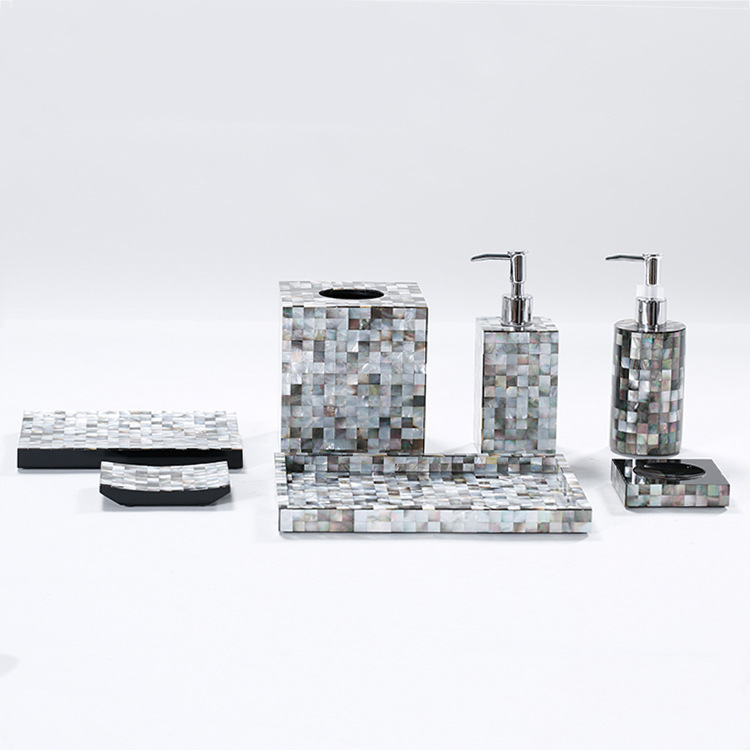 Artículos de hotel de gama alta baño conjunto de utensilios de tocador b&b casa de huéspedes kit de habitación shell simple 7 piezas pic 1