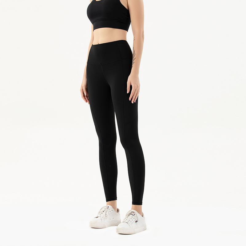 2020 New style yoga pants for women, cross-border Amazon double-sided nylon stretch sports tight pants, European and American fitness pants for women pic 11