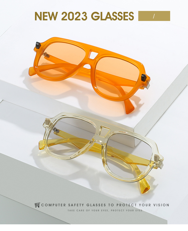 跨境新款大框墨镜欧美时尚男女蛤蟆镜简约复古款派对潮拍太阳眼镜详情1