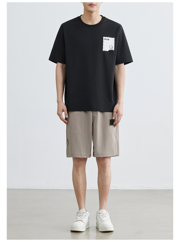 速干冰丝棉 圆领刺绣凉感短袖t恤男2024夏季新款微宽松半袖体恤衫详情26