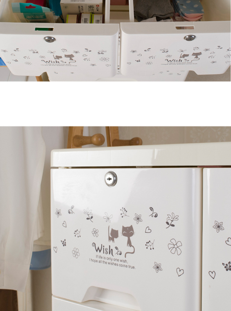 简约风猫咪百搭家用整理收纳一次搞定分类收纳柜餐边柜儿童衣柜详情4