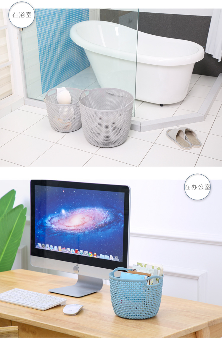新款耐用各种颜色时尚家居日用塑编脏衣篮编织筐洗衣篮脏衣篓特大详情6