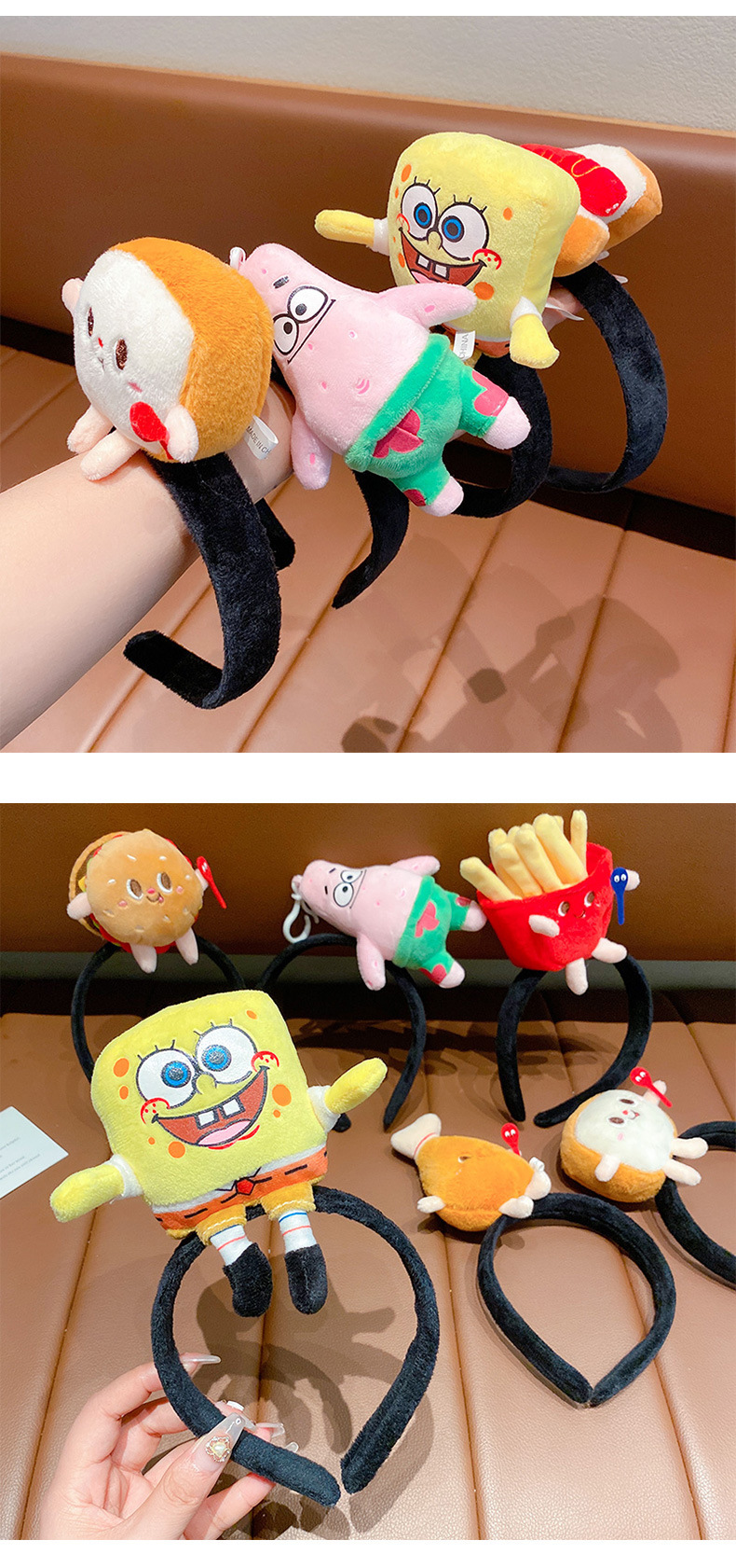 趣味仿真热狗汉堡薯条发箍卡通毛绒儿童宝宝创意搞怪装扮表演发饰详情4