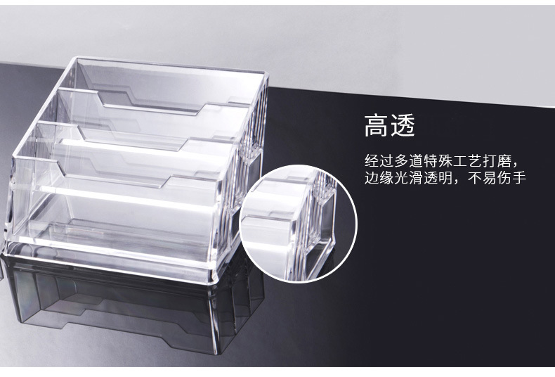 Transparent single-layer plastic business card holder, exhibition business desktop business card box, simple double-layer and triple-layer business card stand pic 6